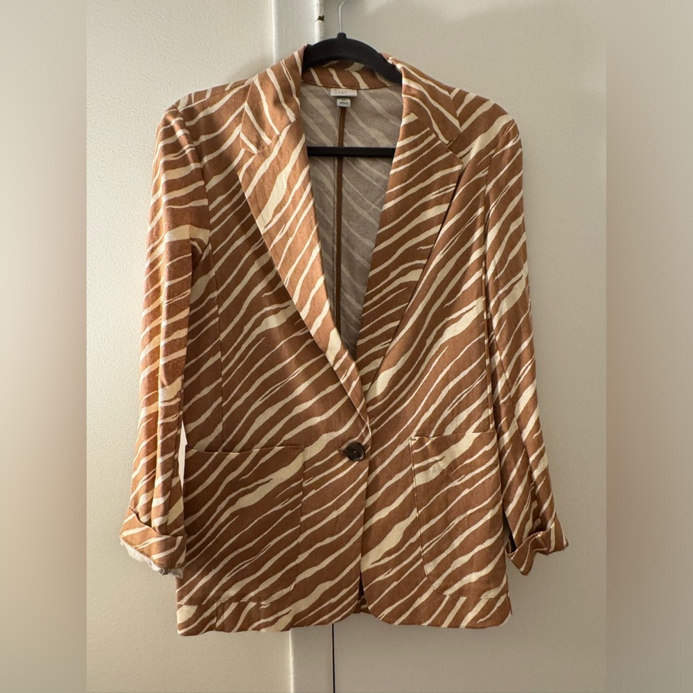 A New Day Tan Print Blazer Size XS